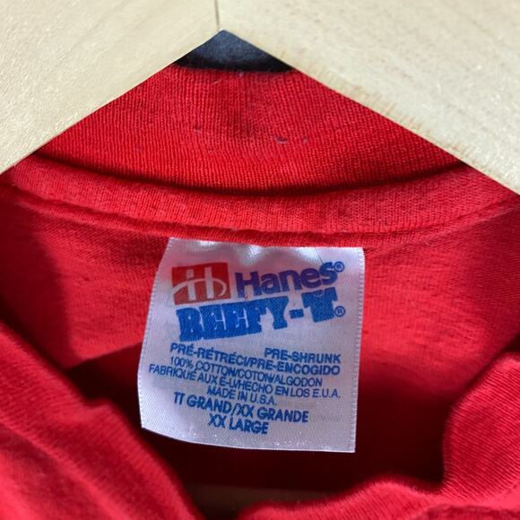 VTG Chicago Bulls T-Shirt Mens 2XL Red Single Stitch Hanes Beefy NBA USA 90s - Picture 13 of 14